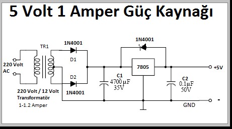 5 Volt 1 Amp Power Supply